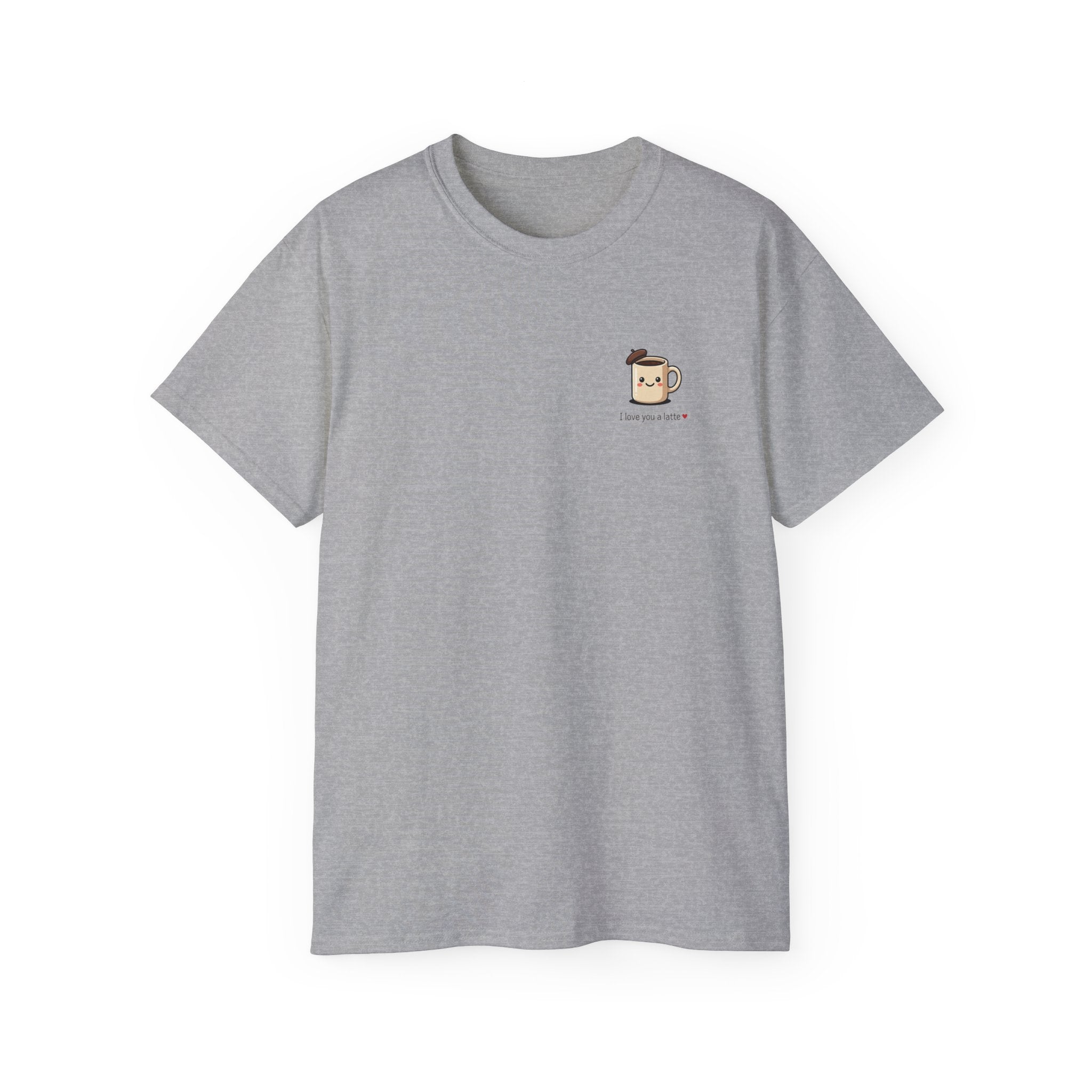 Coffee Mug Tee - Cute Kawaii Coffee Cup Design with “I love you a latte”