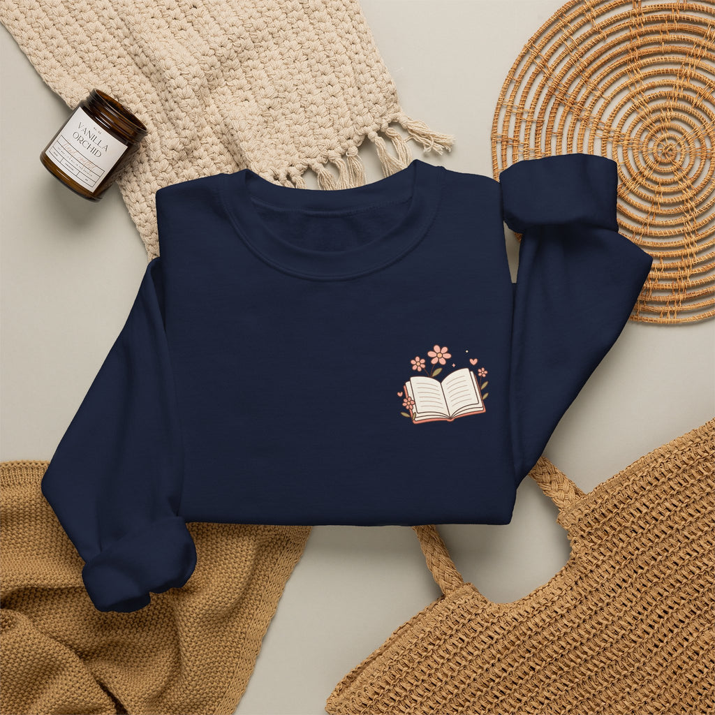 Book Lover Sweatshirt — “Fill Life with Color One Page at a Time” Crewneck