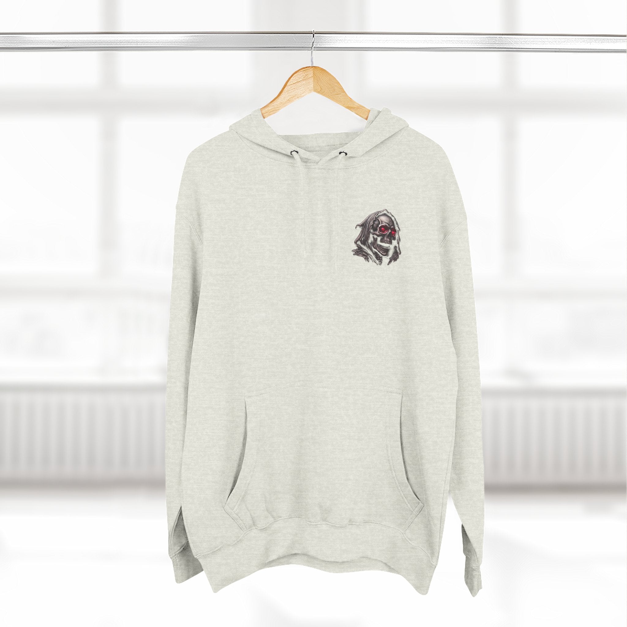 Grim Reaper Hoodie — “I’m Not Here to Make Friends” Graphic Fleece Hoodie