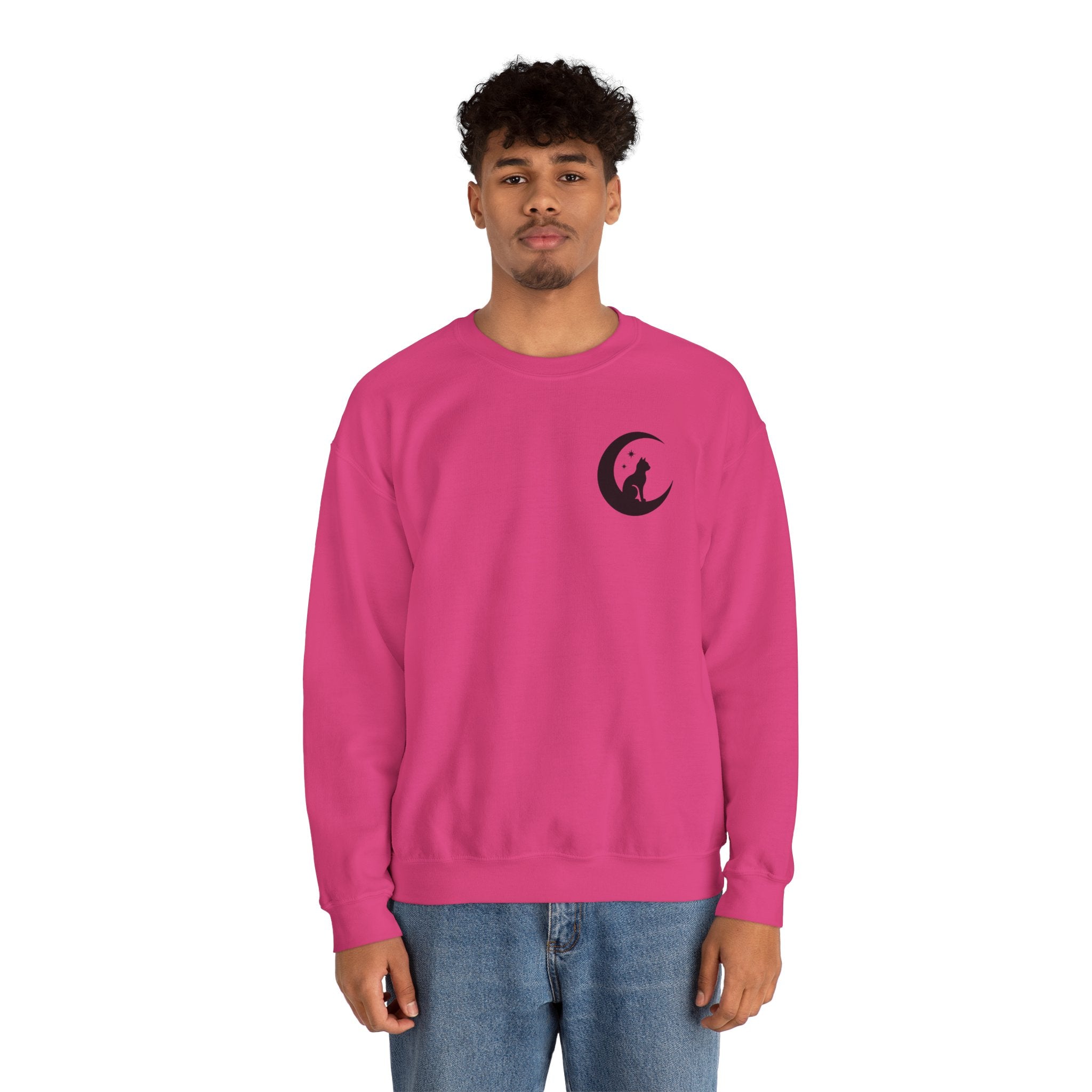 Stay Spooky Sweatshirt – Halloween Cat Moon Graphic Crewneck