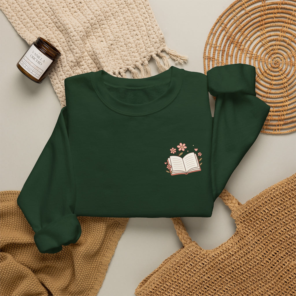 Book Lover Sweatshirt — “Fill Life with Color One Page at a Time” Crewneck