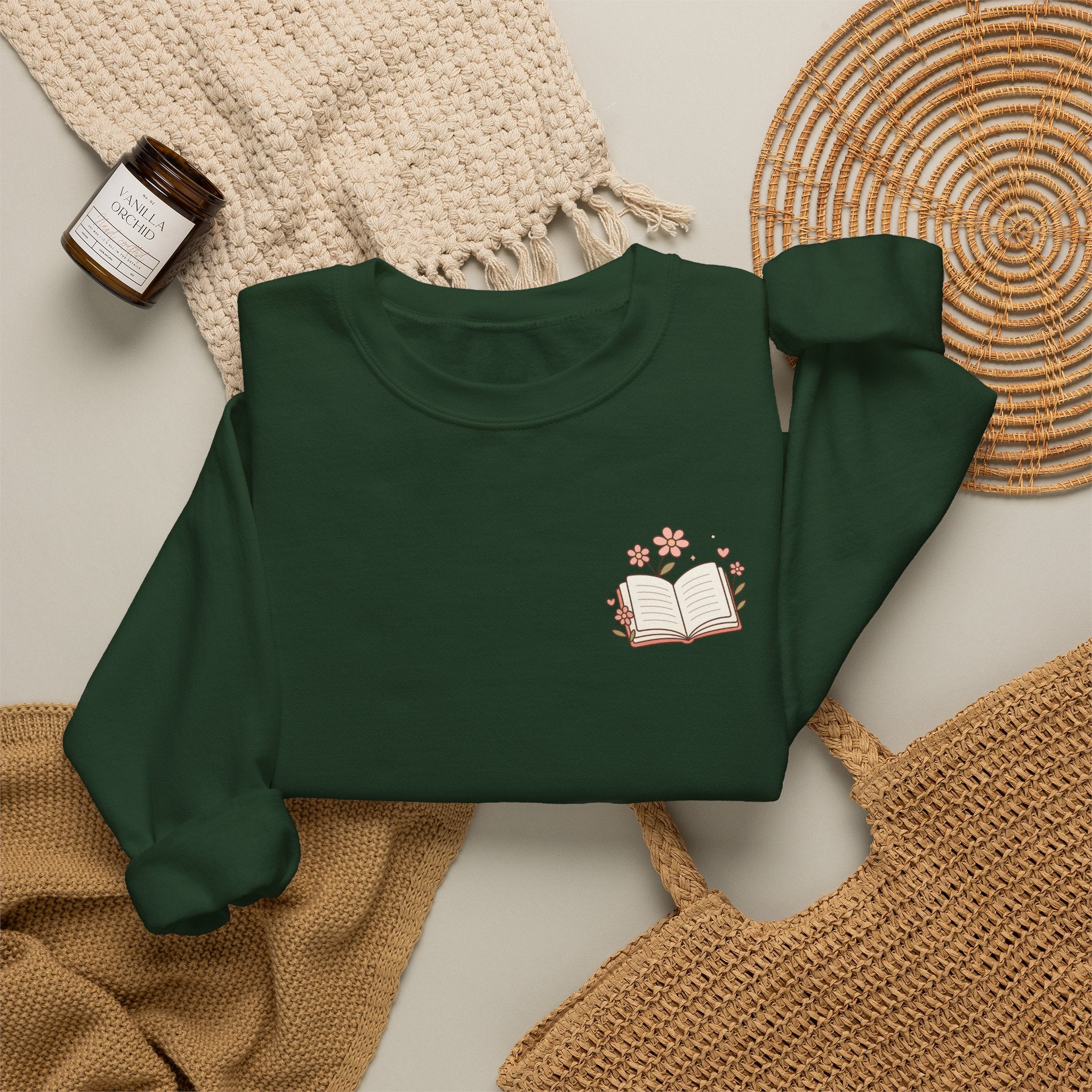 Book Lover Sweatshirt — “Fill Life with Color One Page at a Time” Crewneck