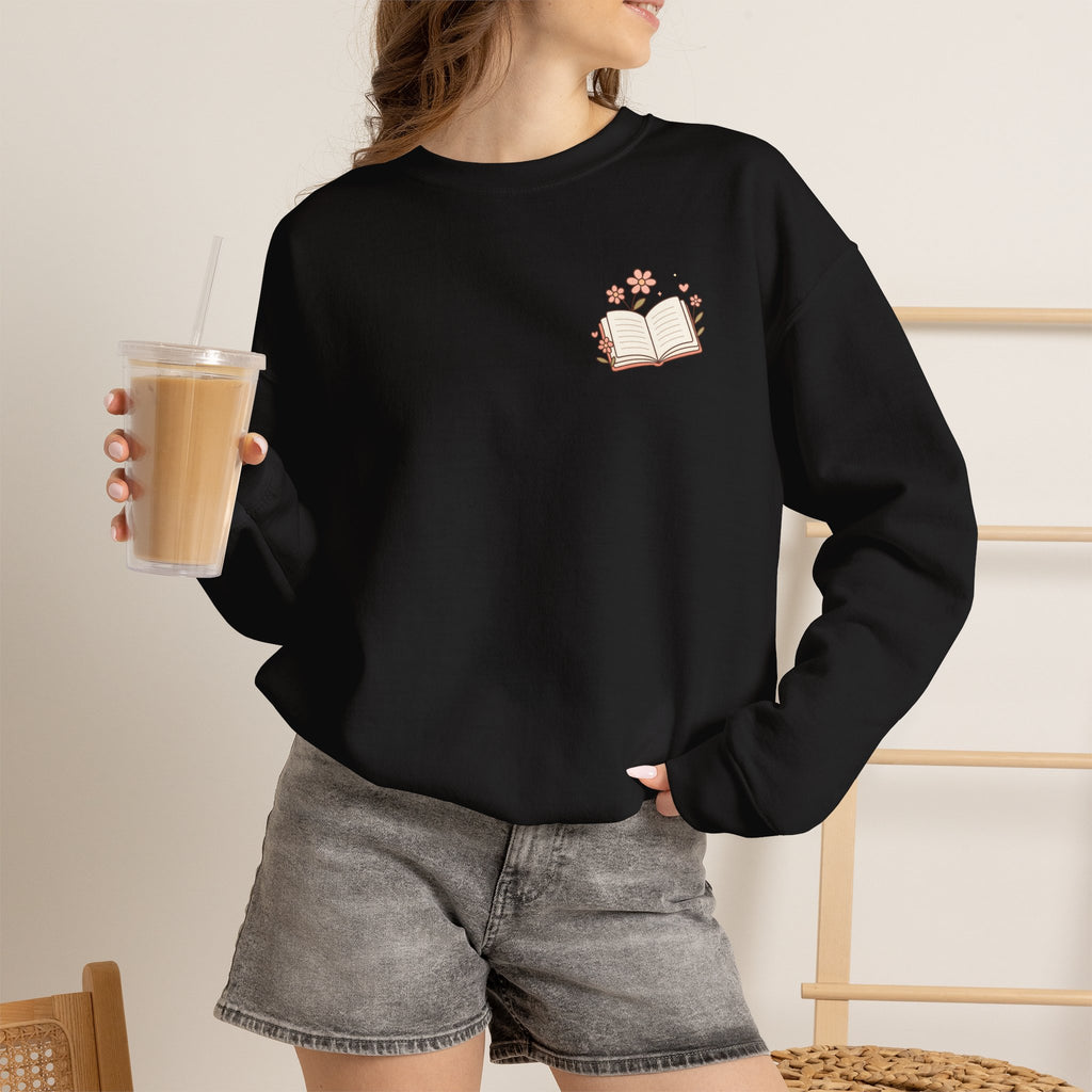 Book Lover Sweatshirt — “Fill Life with Color One Page at a Time” Crewneck