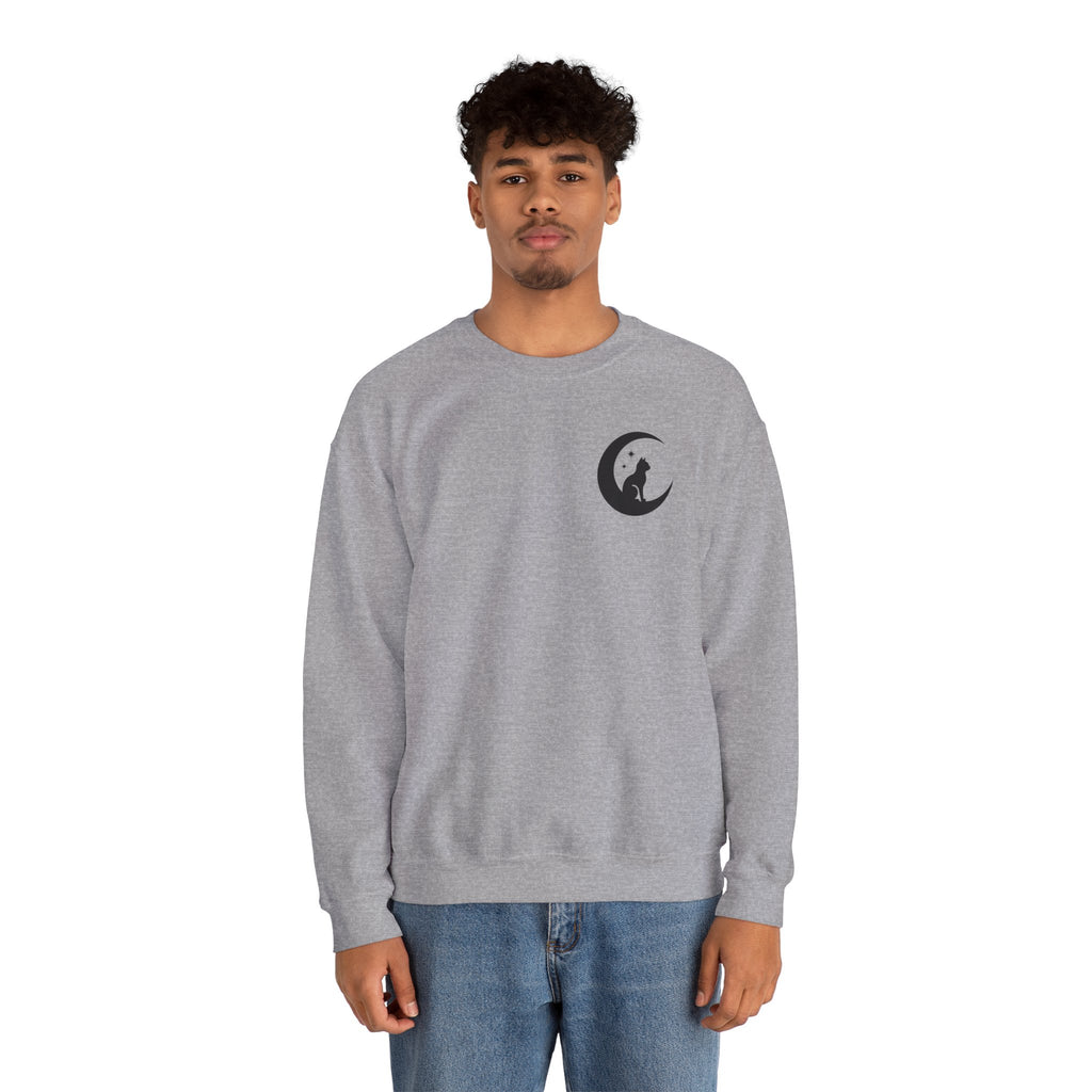 Stay Spooky Sweatshirt – Halloween Cat Moon Graphic Crewneck
