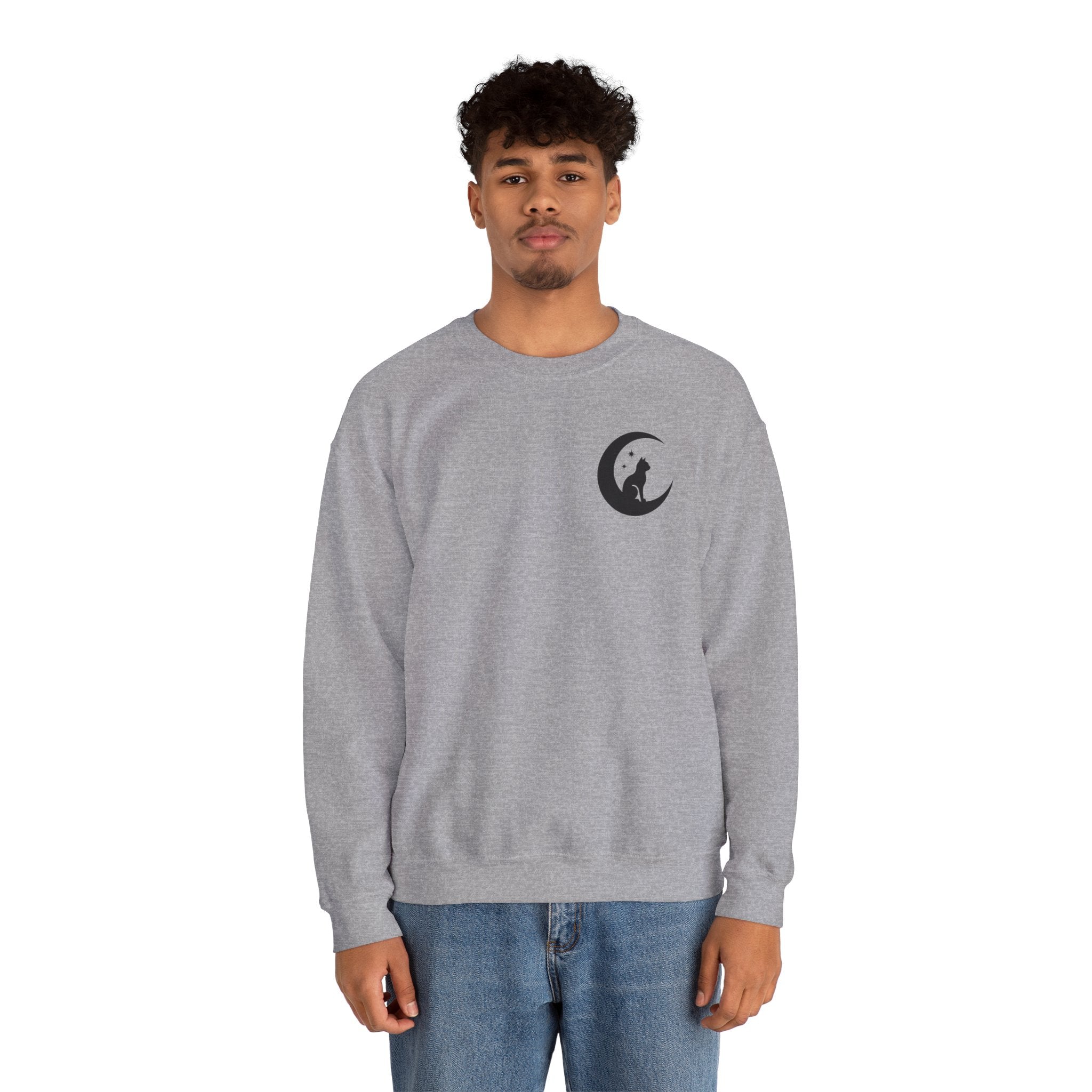 Stay Spooky Sweatshirt – Halloween Cat Moon Graphic Crewneck
