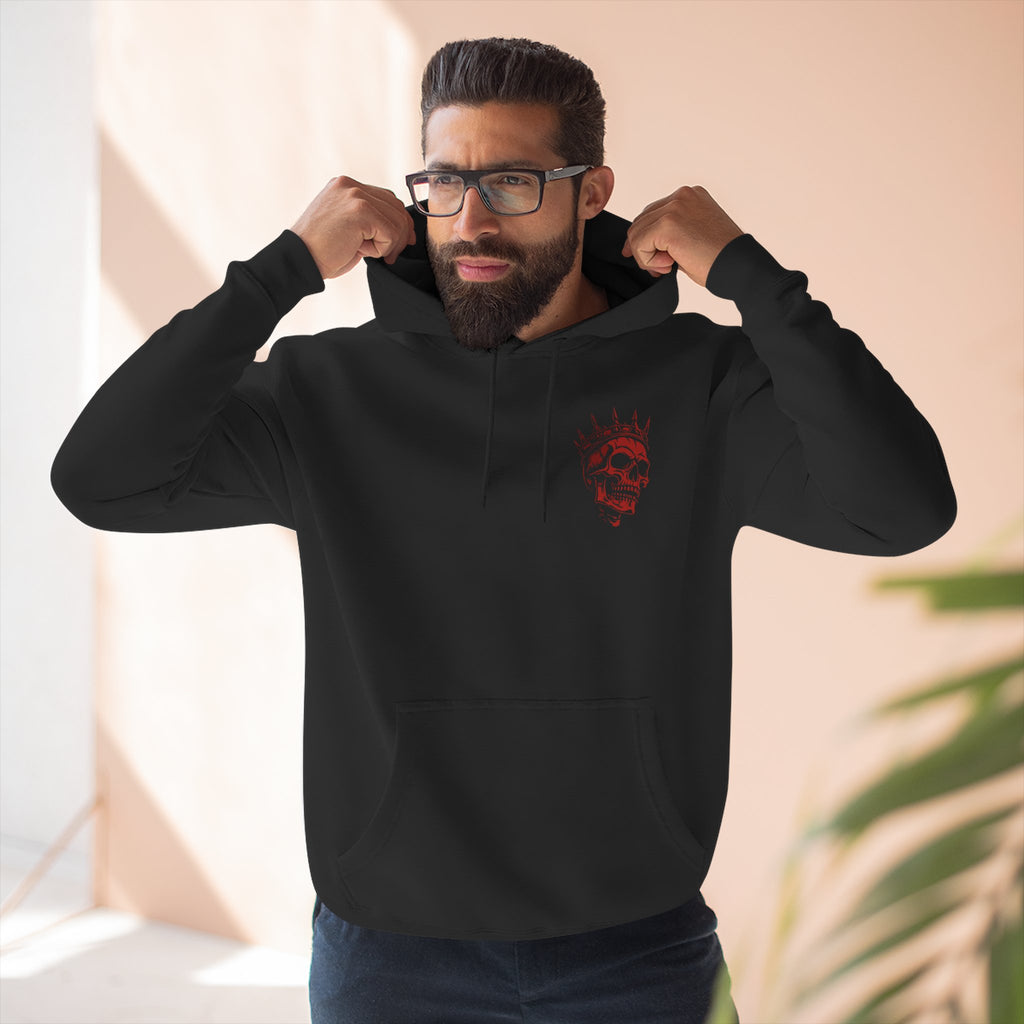 King of the Night Hoodie — Gothic Skull Crown Fleece Pullover