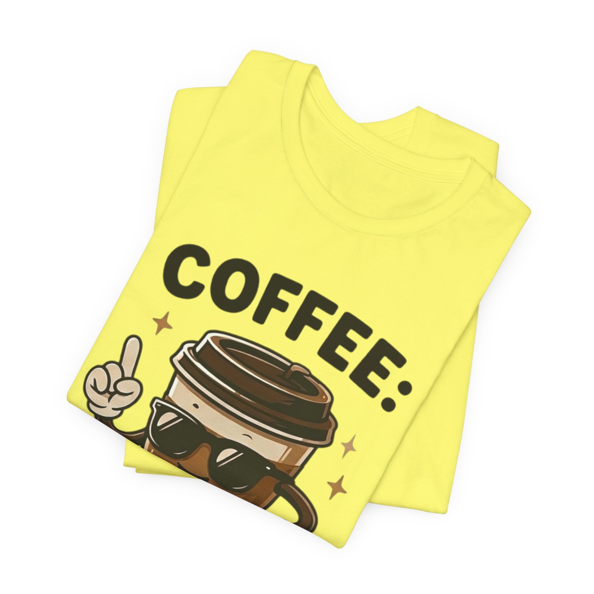 Coffee T-Shirt — "Coffee: Because Adulting Is Hard" Cute Cartoon Cup Tee