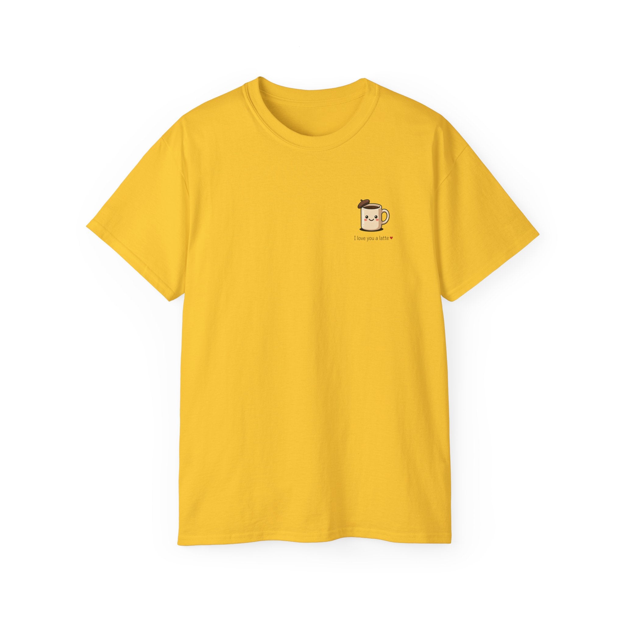 Coffee Mug Tee - Cute Kawaii Coffee Cup Design with “I love you a latte”