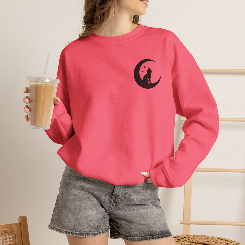 Stay Spooky Sweatshirt – Halloween Cat Moon Graphic Crewneck