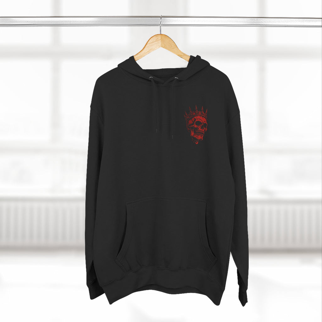 King of the Night Hoodie — Gothic Skull Crown Fleece Pullover