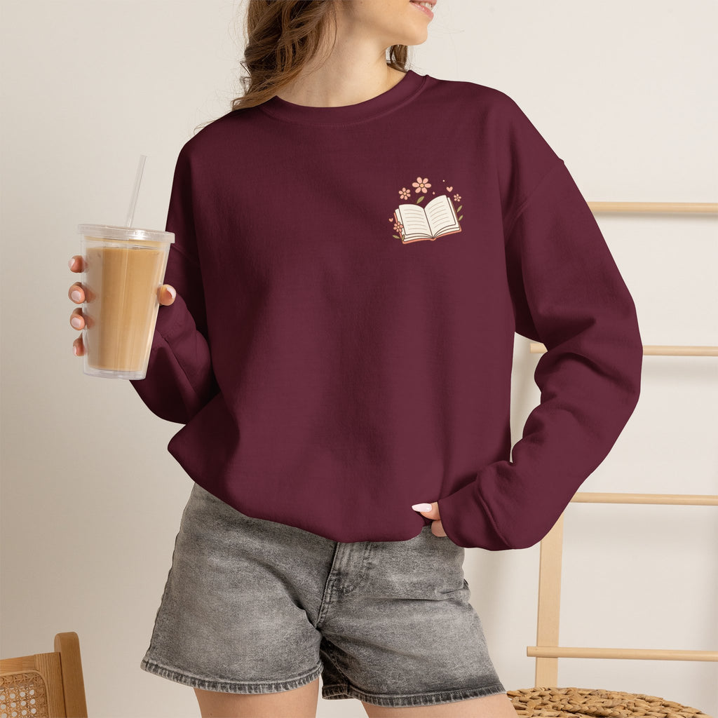 Book Lover Sweatshirt — “Fill Life with Color One Page at a Time” Crewneck