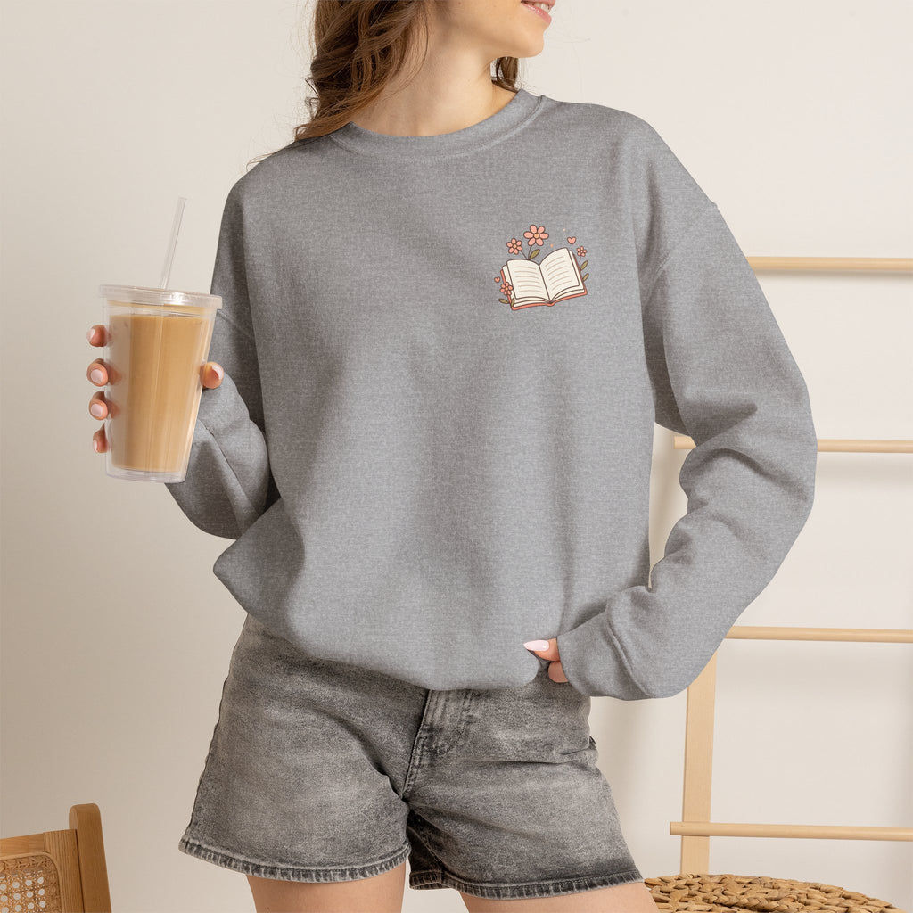 Book Lover Sweatshirt — “Fill Life with Color One Page at a Time” Crewneck