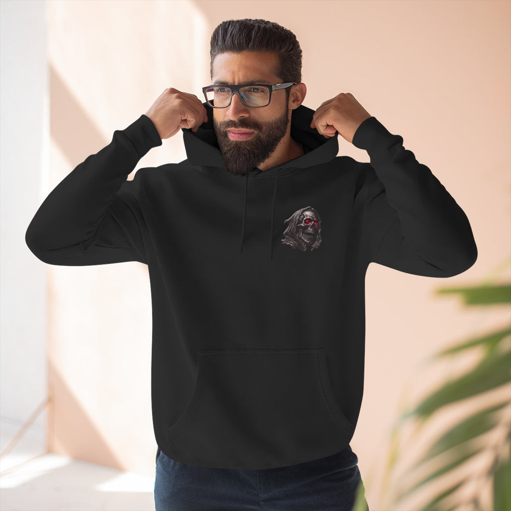 Grim Reaper Hoodie — “I’m Not Here to Make Friends” Graphic Fleece Hoodie