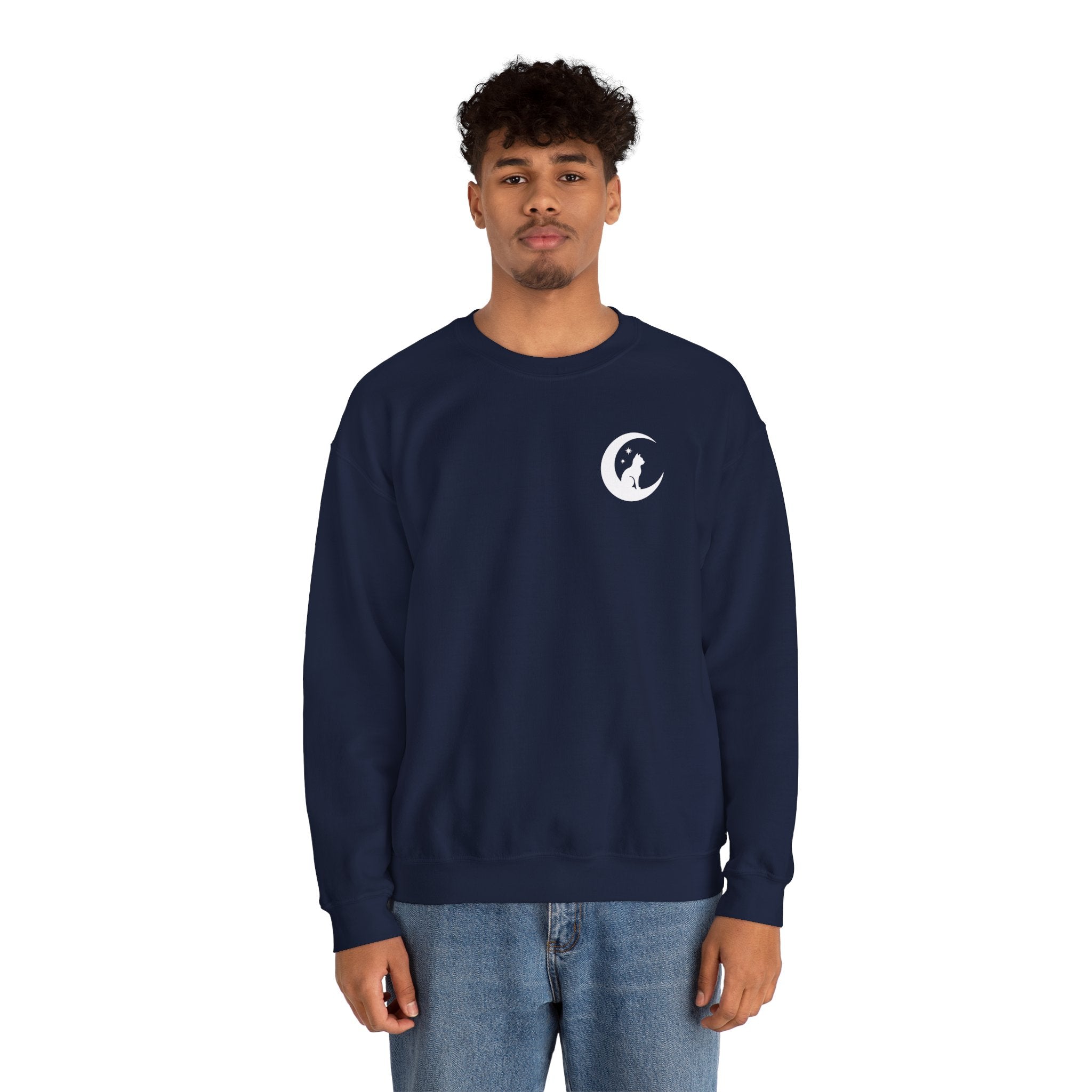 Stay Spooky Sweatshirt – Halloween Cat Moon Graphic Crewneck