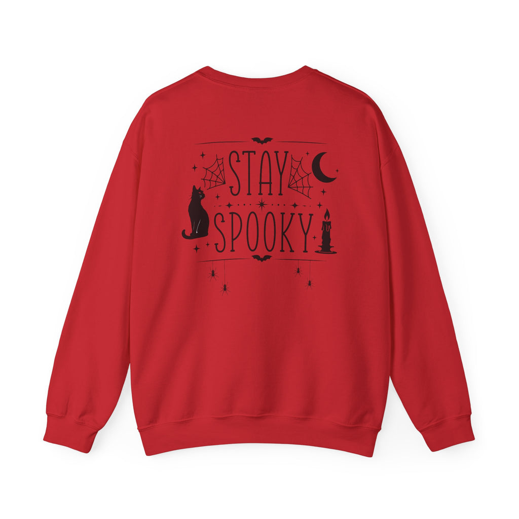 Stay Spooky Sweatshirt – Halloween Cat Moon Graphic Crewneck