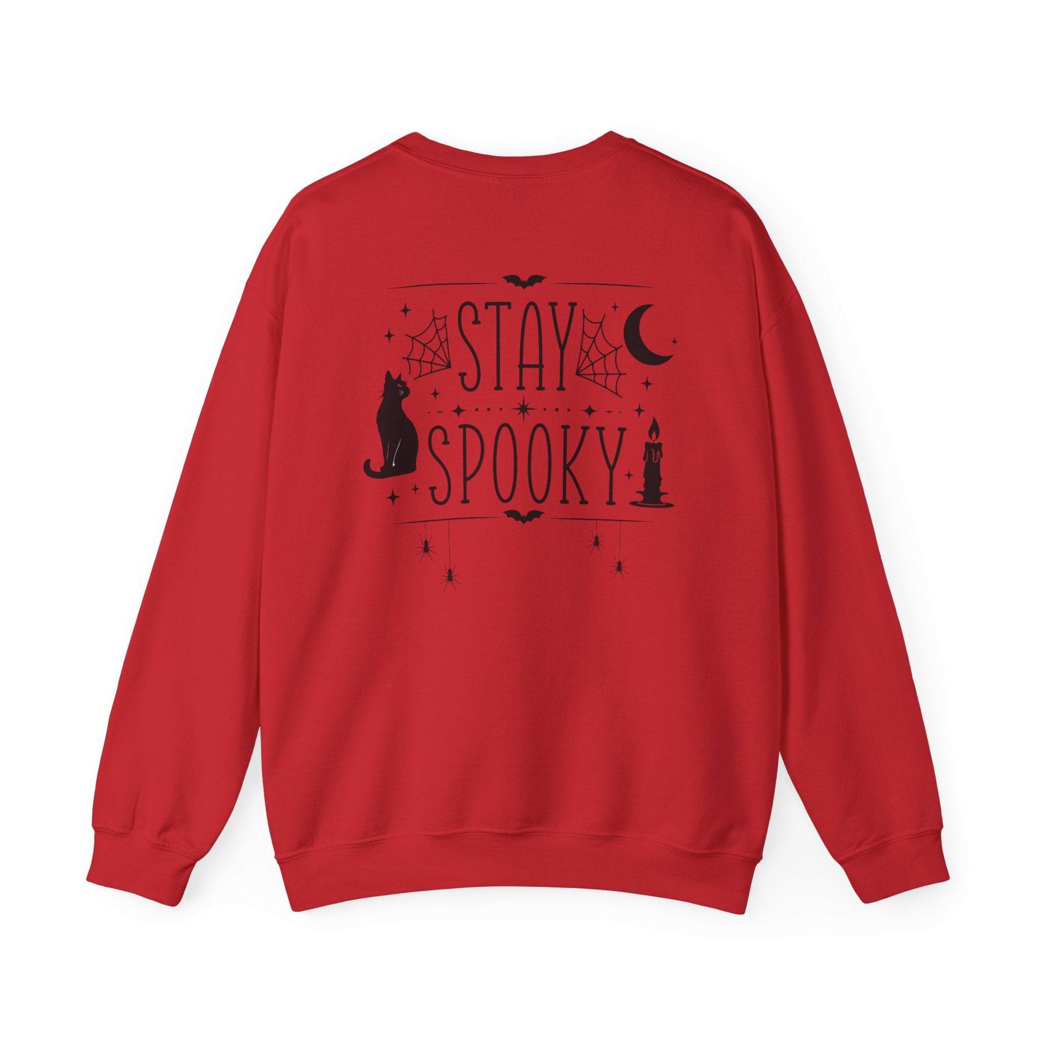 Stay Spooky Sweatshirt – Halloween Cat Moon Graphic Crewneck