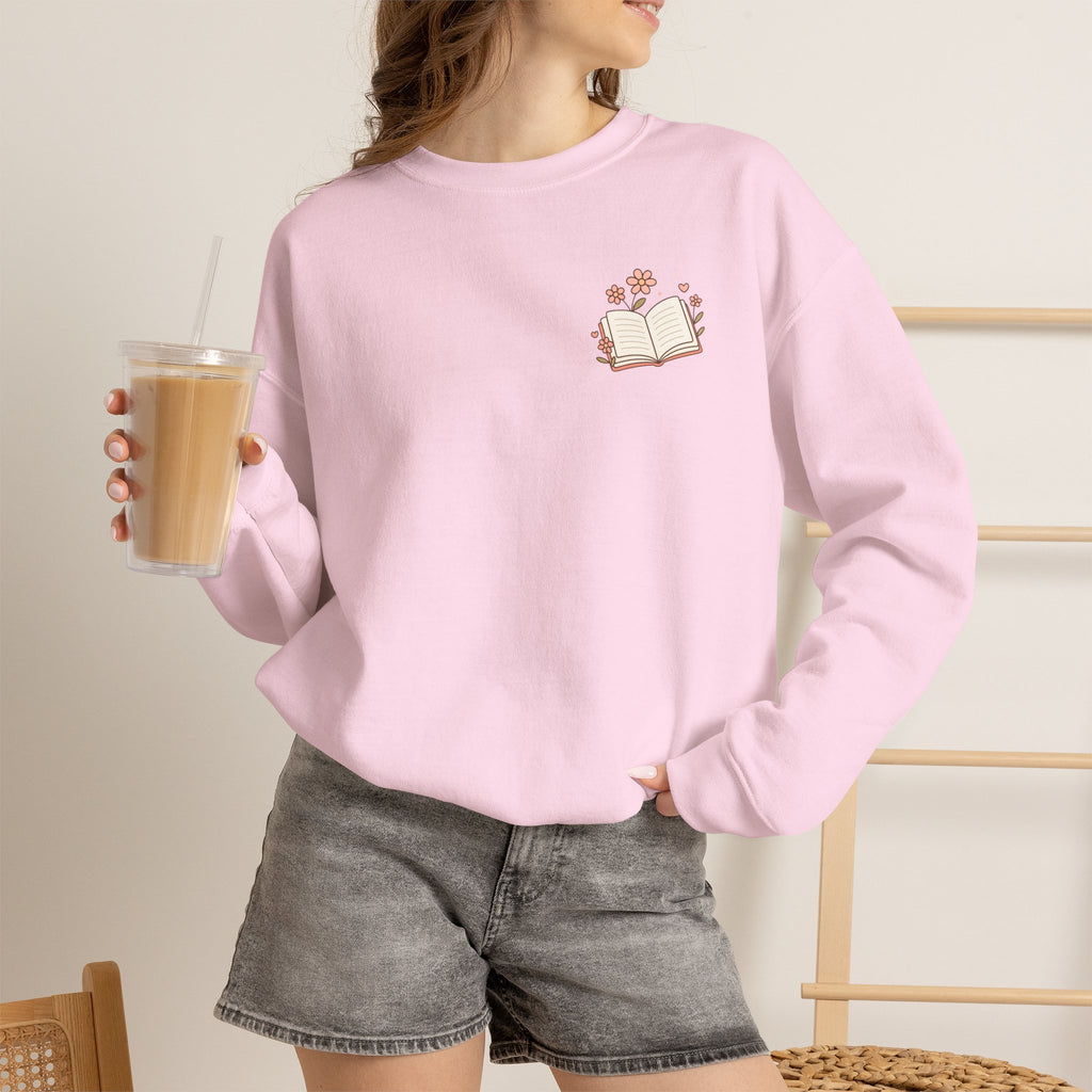 Book Lover Sweatshirt — “Fill Life with Color One Page at a Time” Crewneck