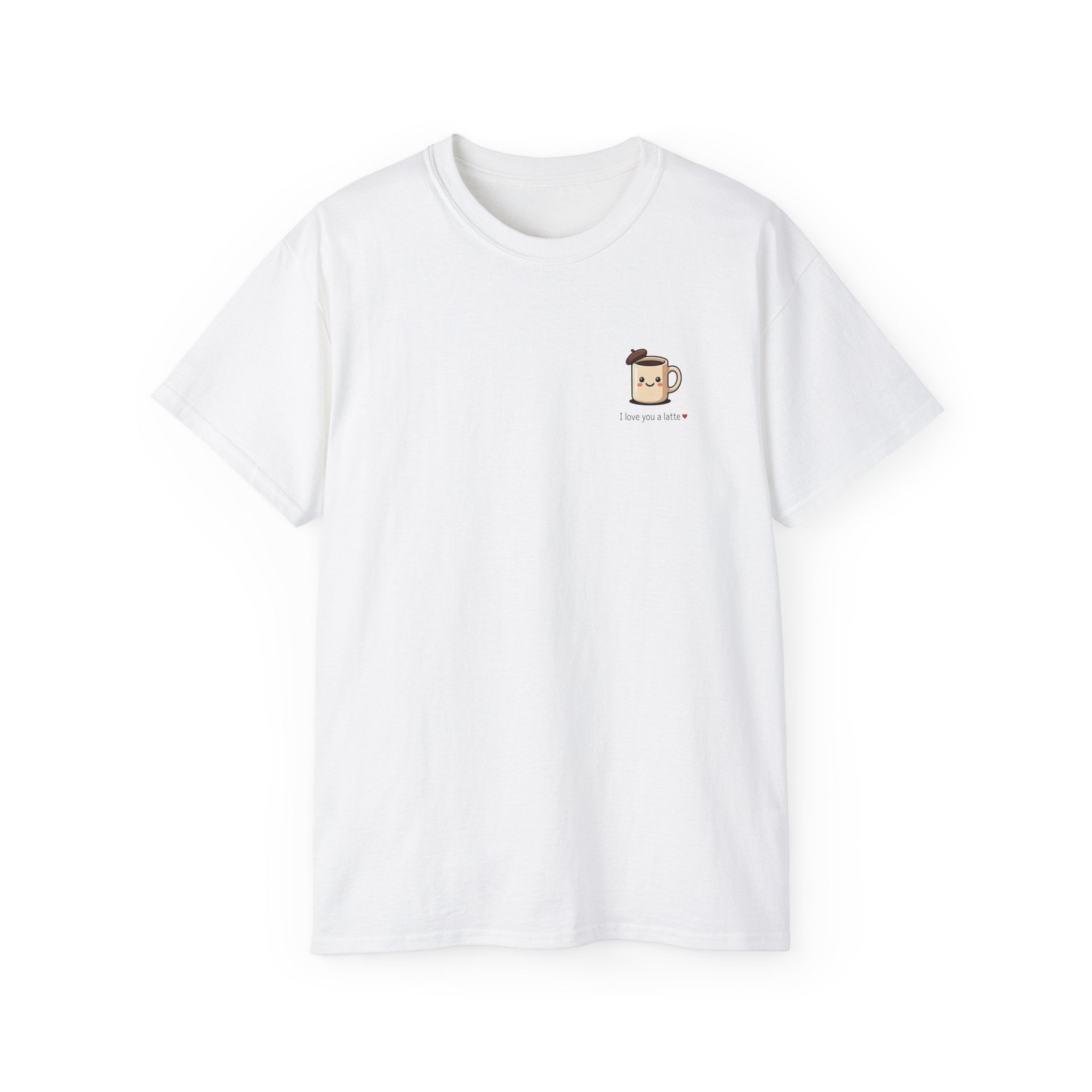 Coffee Mug Tee - Cute Kawaii Coffee Cup Design with “I love you a latte”
