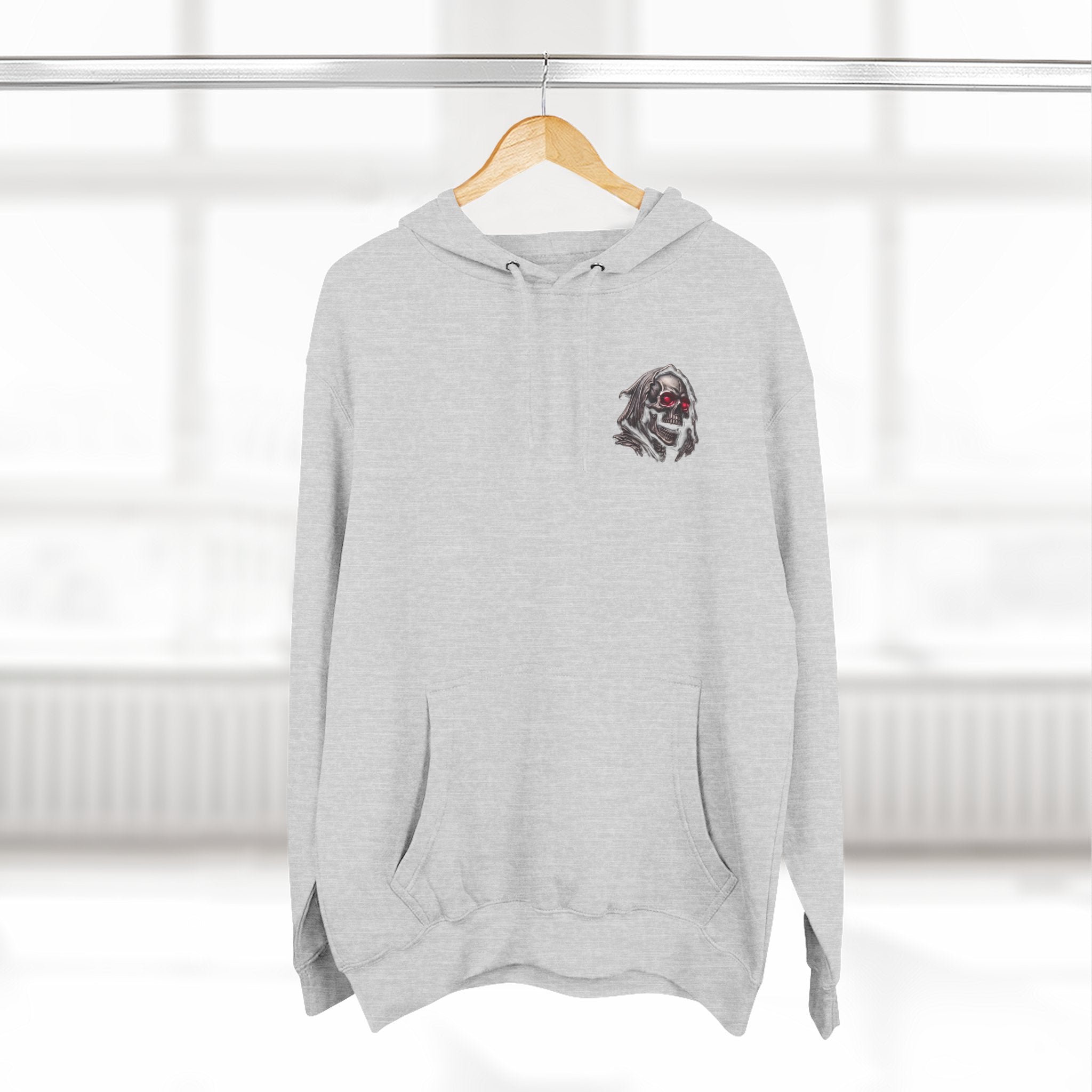 Grim Reaper Hoodie — “I’m Not Here to Make Friends” Graphic Fleece Hoodie