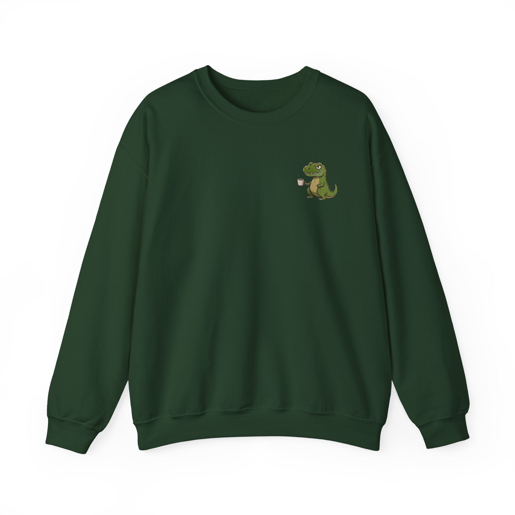 Caffeine Saurus Sweatshirt — "Needs Coffee to Function" Dinosaur Crewneck