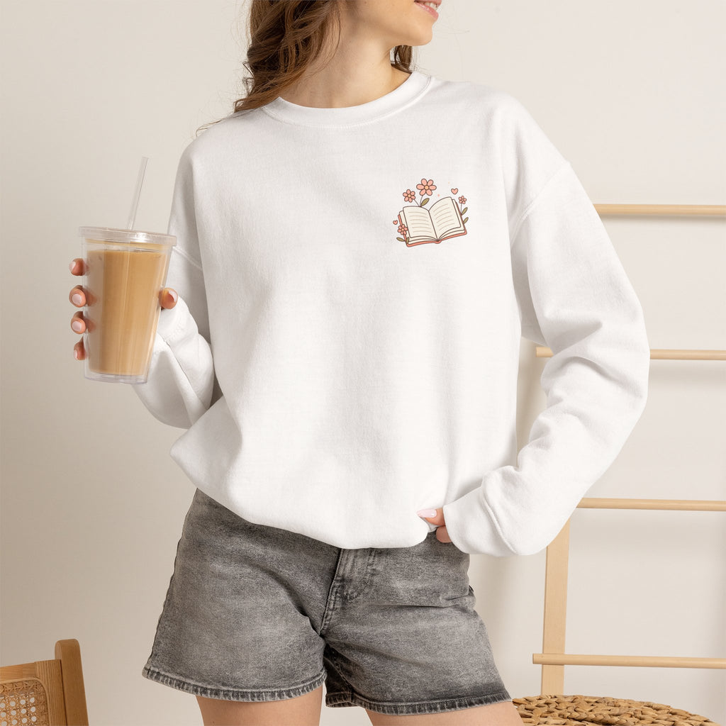 Book Lover Sweatshirt — “Fill Life with Color One Page at a Time” Crewneck